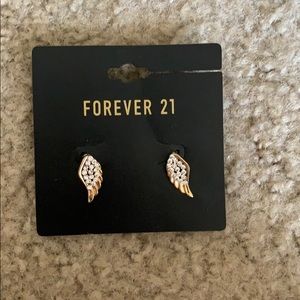 Never worn Forever 21 angel wing earrings